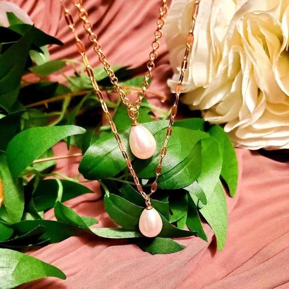Two Strand Pearl Y Necklace - Picture 2 of 5